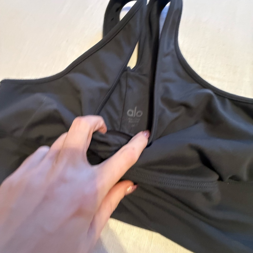 ALO Black Women's Sports Bra - Picture 3 of 4